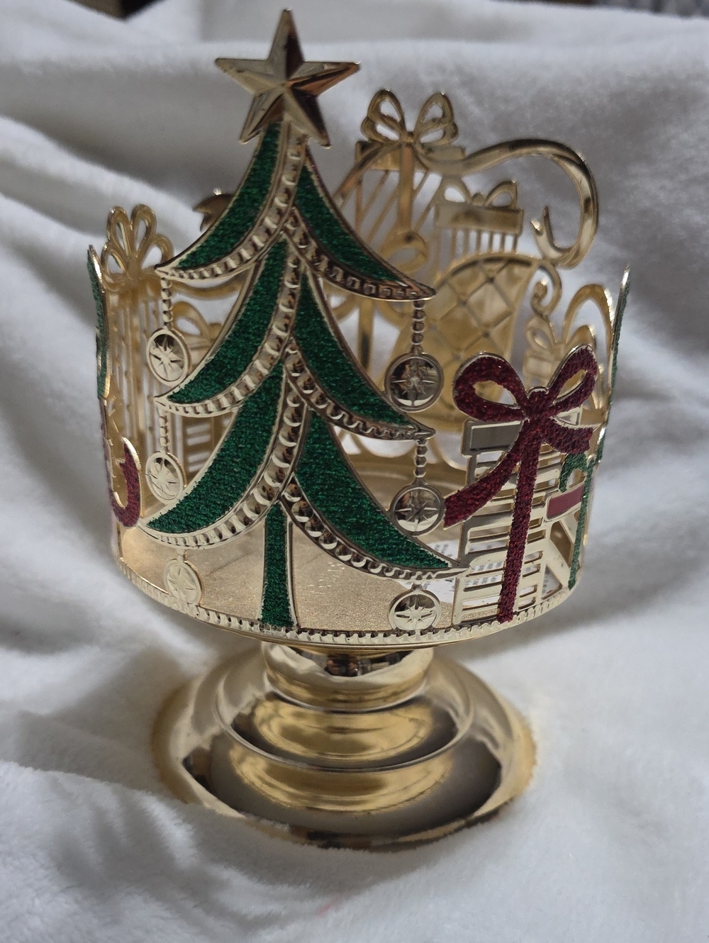 BBW Santa's Sleigh 3 Wick Candle Pedestal Holder NEW